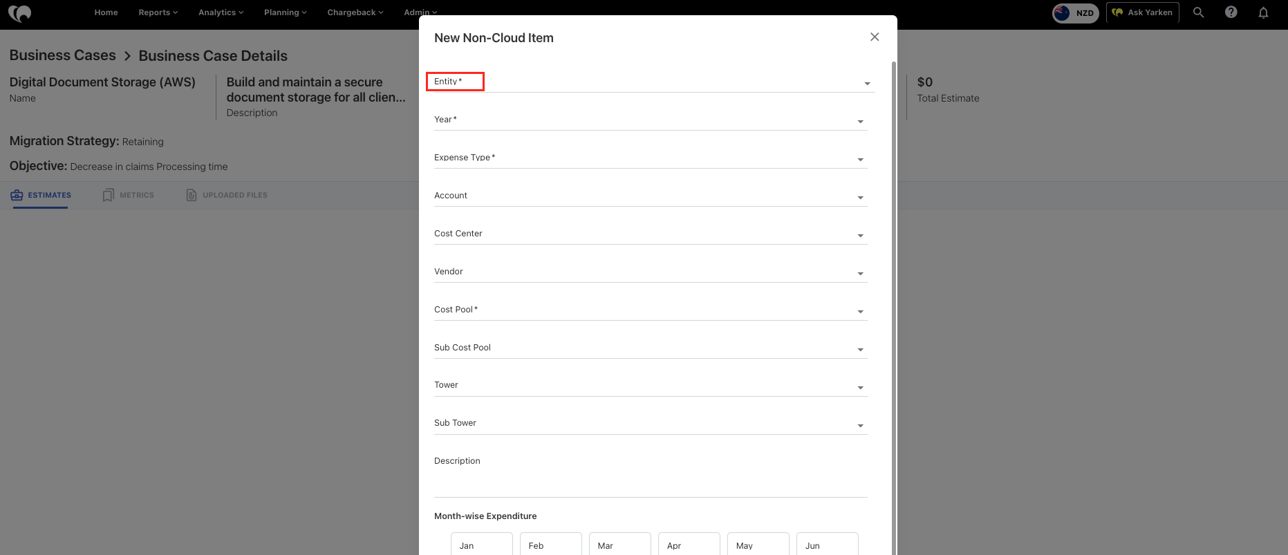 Entity attribution in Business Cases