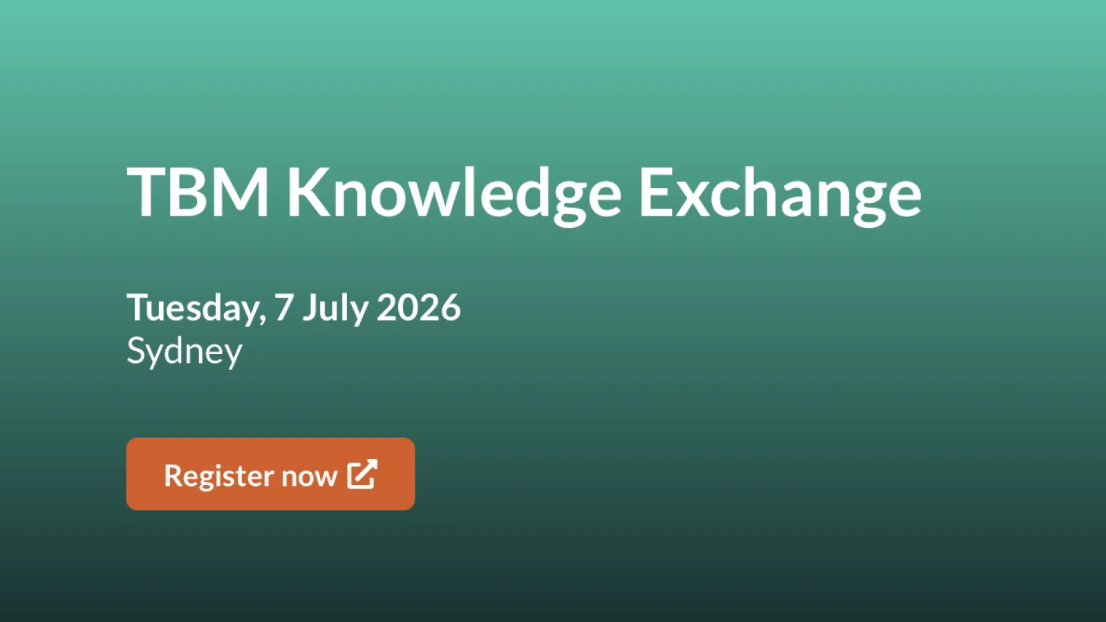 TBM knowledge exchange Sydney