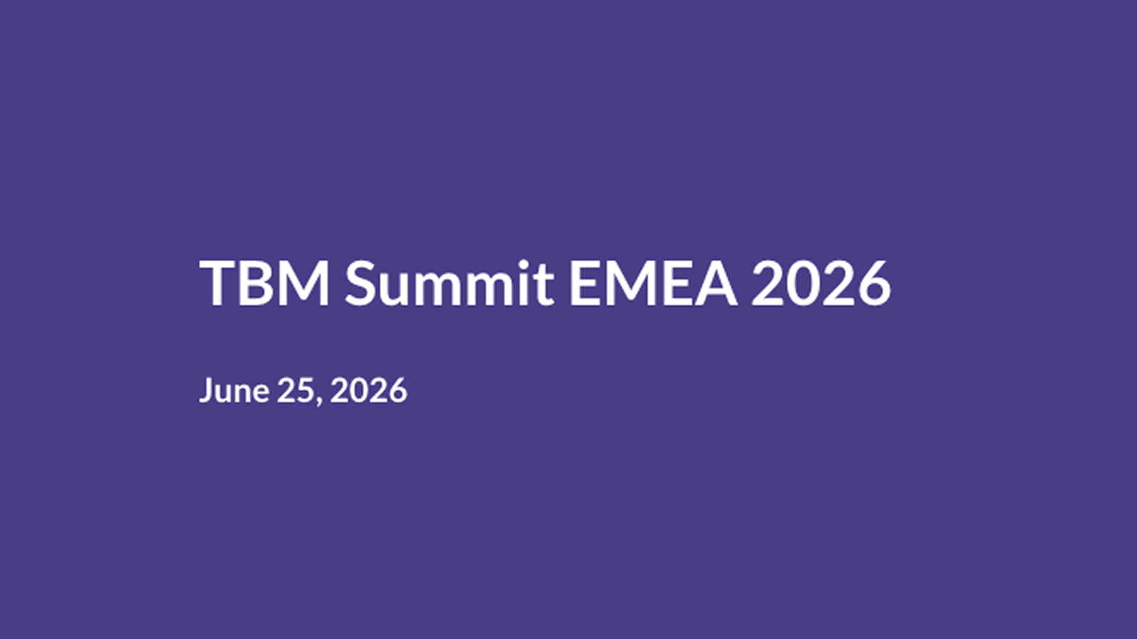 TBM Summit EMEA 2026