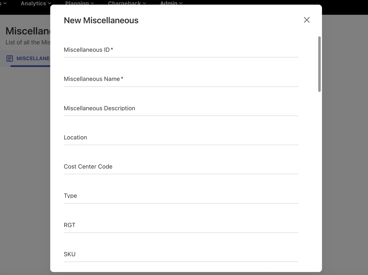 Miscellaneous Asset Configuration