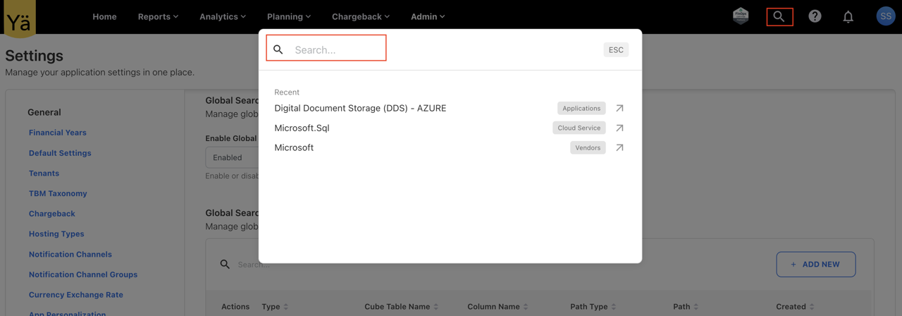 Global Search Interface